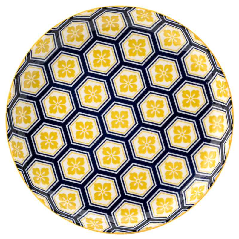 Cadiz Blue & Yellow Plate 8inch / 20cm (Pack of 6)