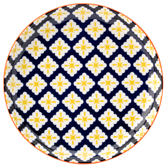 Cadiz Blue & Orange Plate 8inch / 20cm (Pack of 6)