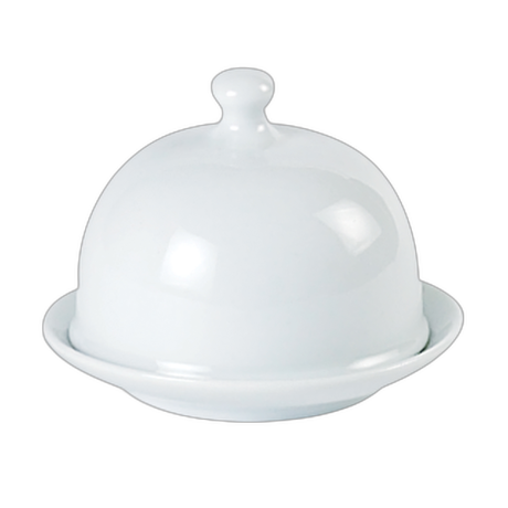 Porcelite Round Covered Butter Dish Box of 6