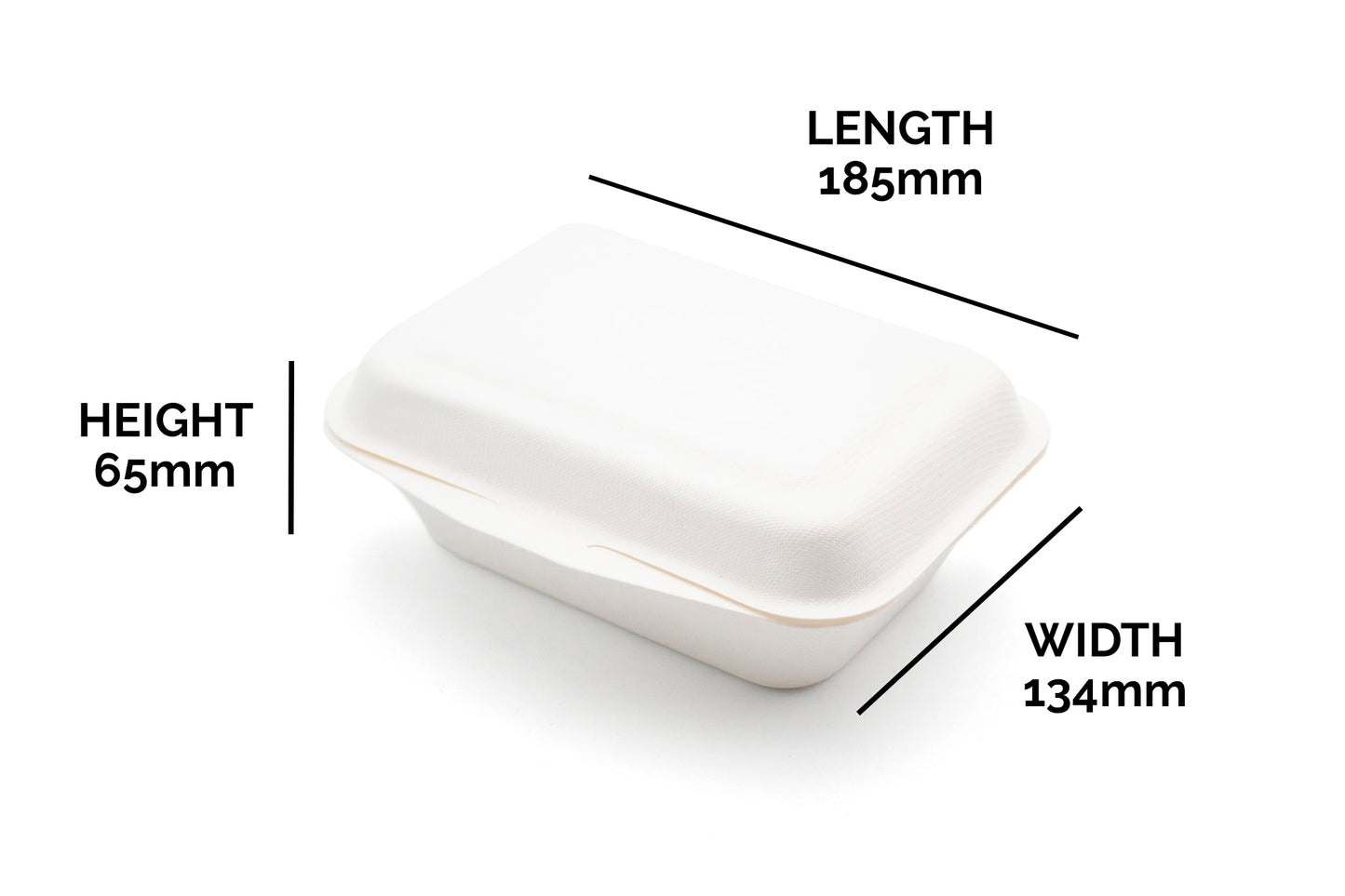 Bagasse Lunch Box 7.5 x 5" Case of 500