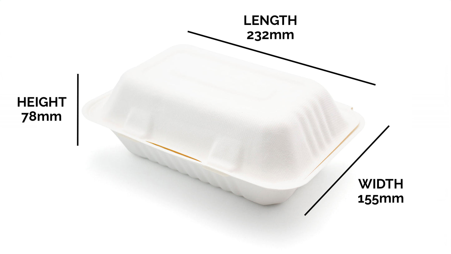 Bagasse Lunch Box 9 x 6" Pack of 250