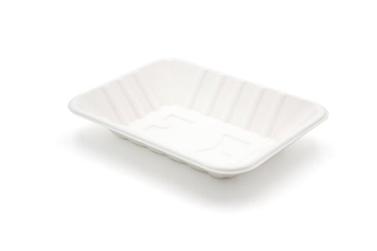 Bagasse Chip Tray Case of 500 - 170 x 130 x 30mm /7×5″