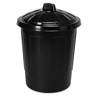 Dustbin Black With Lid 80L