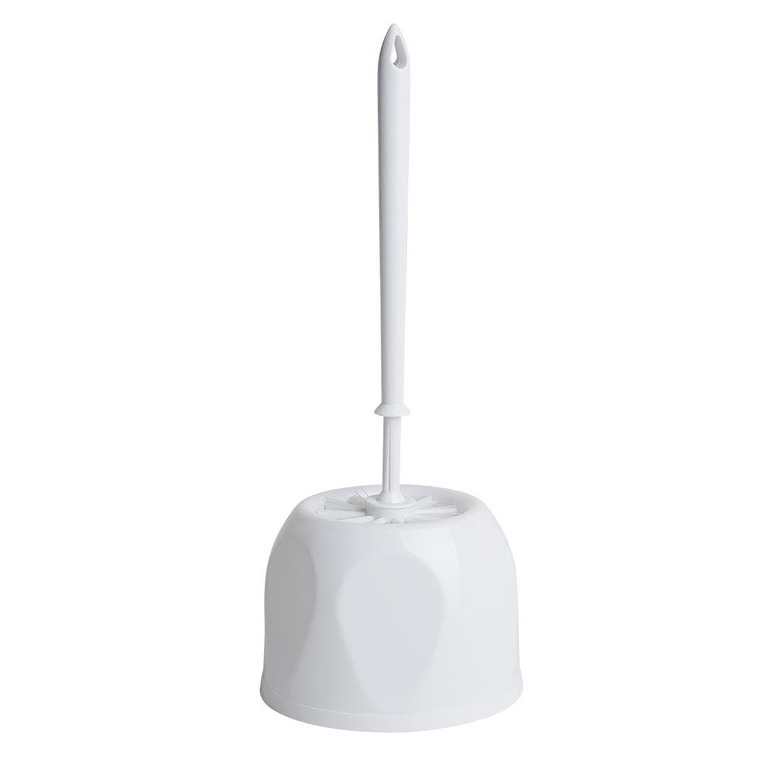 Essentials Round Toilet Brush & Holder - White