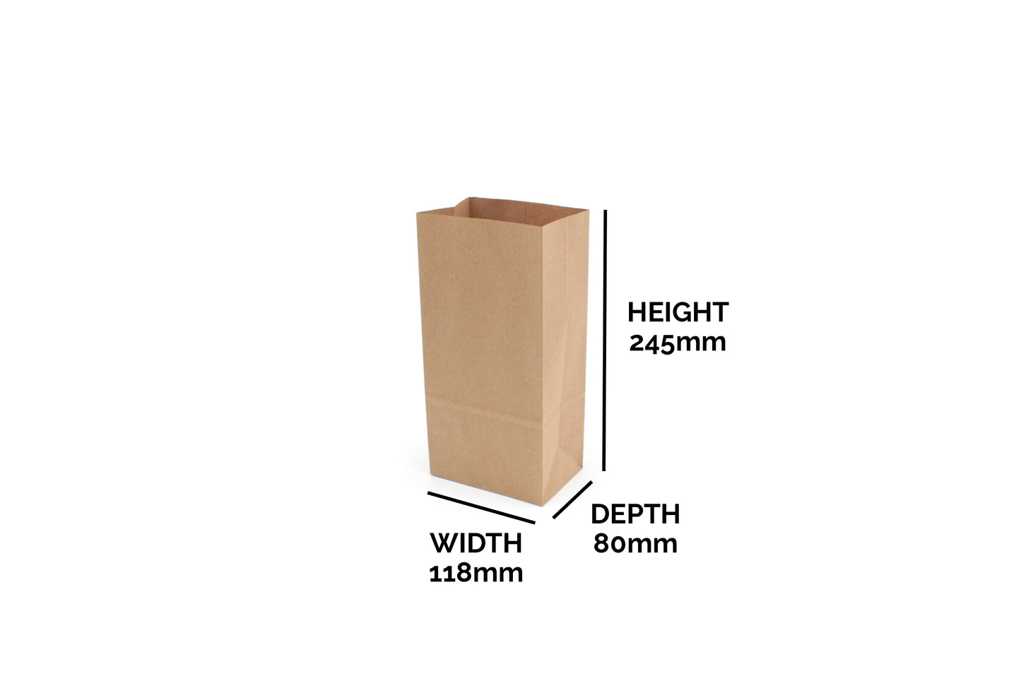 Kraft Grab Bag Small 12 x 8 x 24 cm Pack of 250
