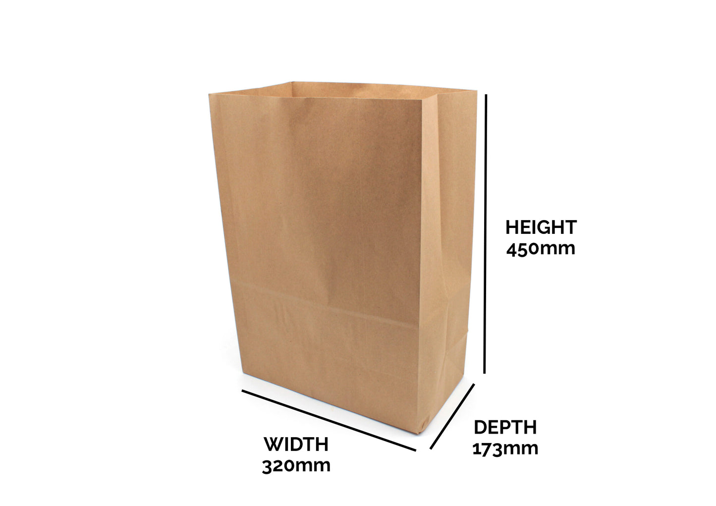 Kraft Grab Bag Extra Large 32 x 17 x 45 cm Pack of 125