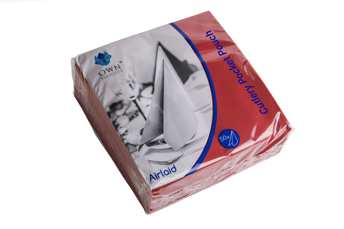 40cm Burgundy 8 fold Airlaid Pocket Napkins Pack of 500 x 2
