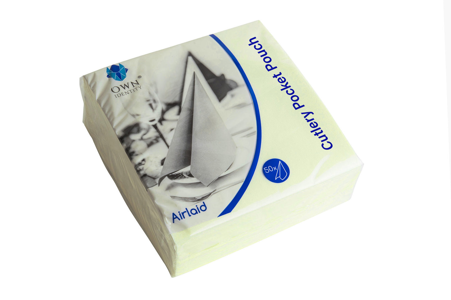 40cm Devon Cream 8 fold Airlaid Pocket Napkins Pack of 500 x 2