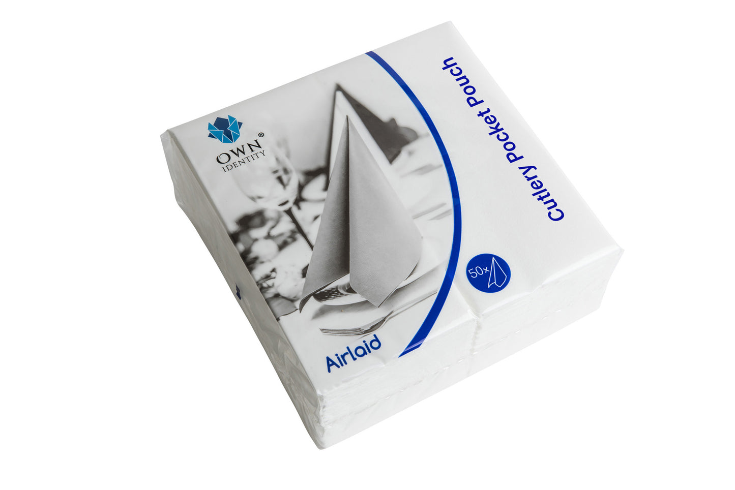 40cm White 8 fold Airlaid Pocket Napkins Pack of 500 x 2