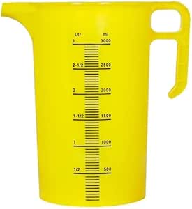 Pro-Measures Polypropylene Measuring Jug Yellow 3Ltr