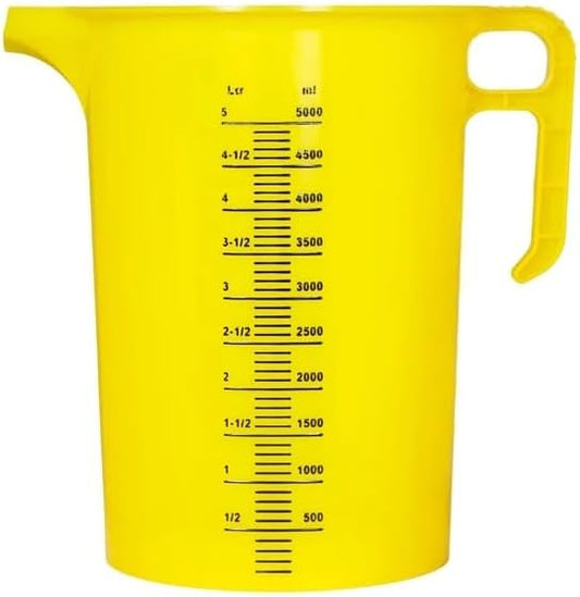 Pro-Measures Polypropylene Measuring Jug Yellow 5Ltr