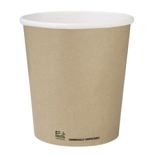 Fiesta Compostable Coffee Cups Single Wall 8oz (50 Pack)