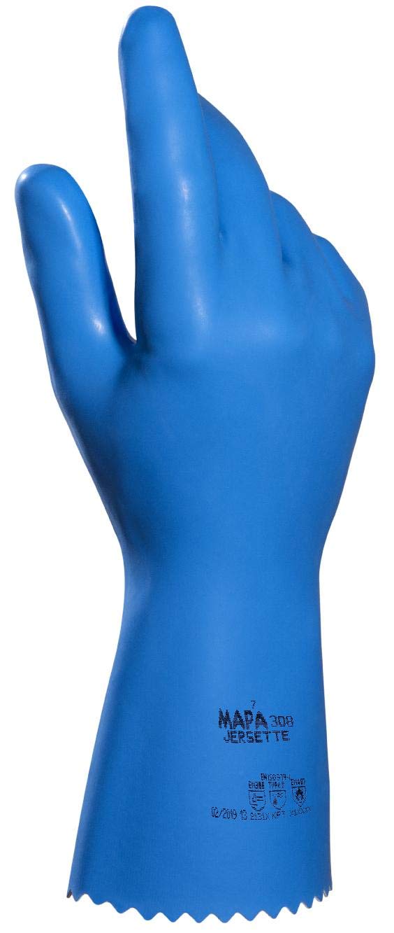 MAPA Jersette 308 Liquid-Proof Food Handling Gloves Blue Medium