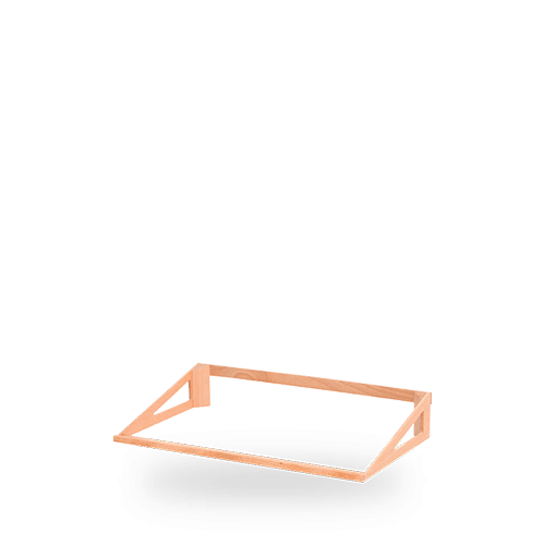 BEECH WOOD CRATES  LOW SLANTED RISER 10CM BOX 4