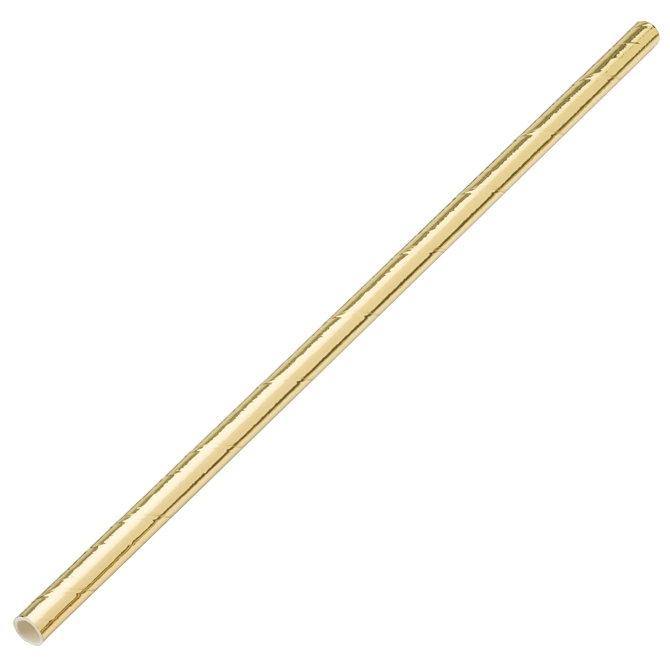 Paper Solid Gold Straw 8" (20cm) Pack of 250 x 40