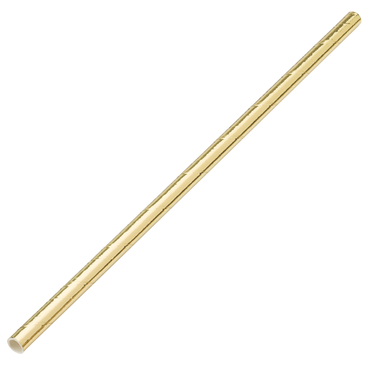 Paper Solid Gold Straw 8" (20cm) Pack of 250 x 4