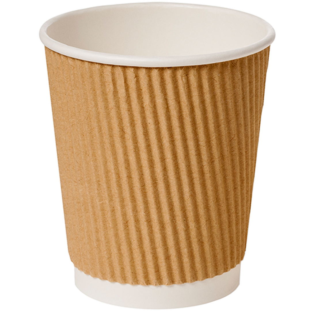 8oz Kraft Ripple Coffee Cup Pack of 100