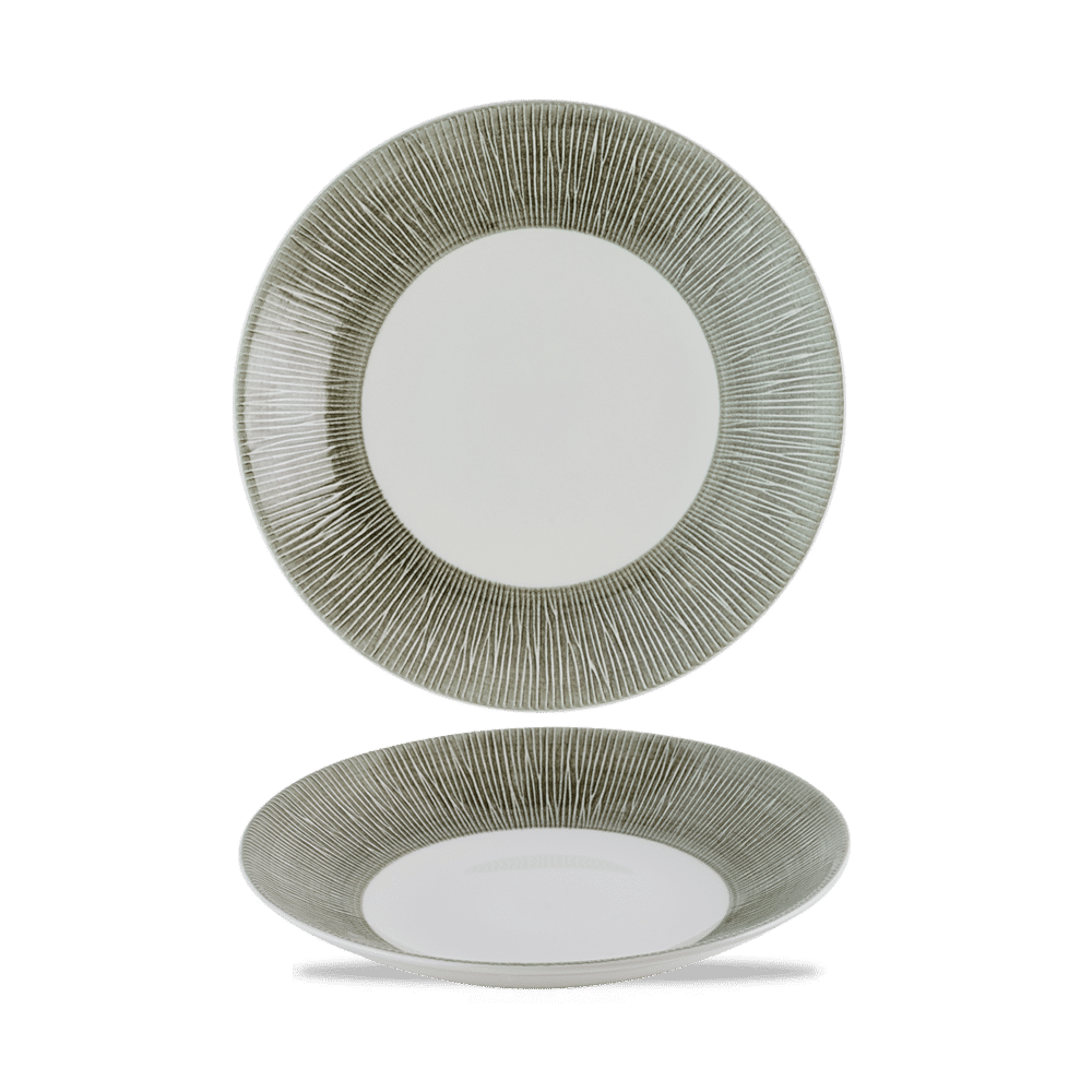 Bamboo Ceramic Spinwash Alpine  Deep Coupe Plate 9 7/8"  Box 12