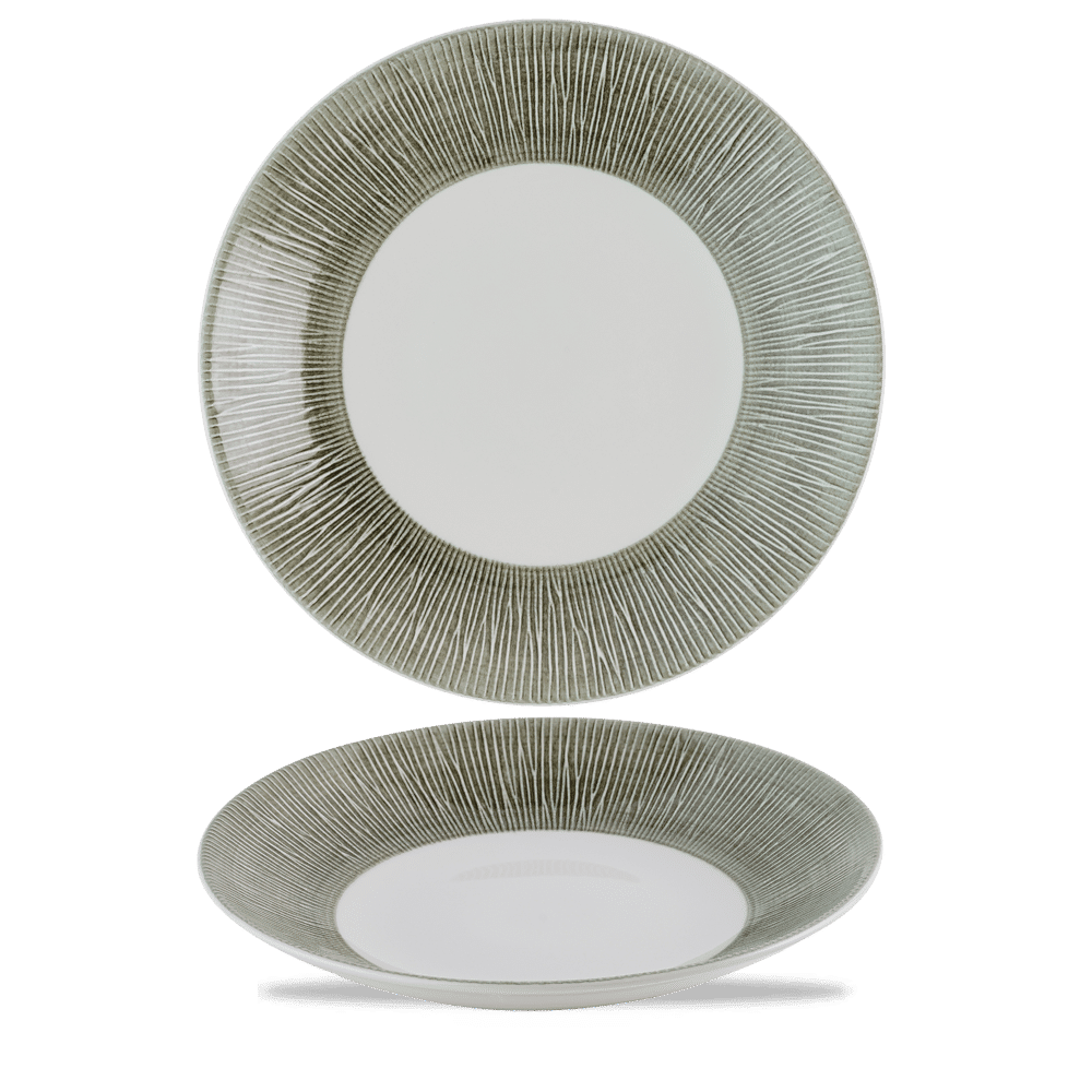 Bamboo Ceramic Spinwash Alpine  Deep Coupe Plate 10 5/8" Box 12