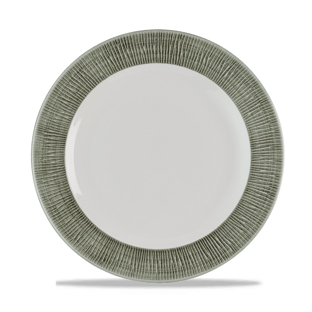 Bamboo Ceramic Spinwash Alpine  Footed Plate  10 7/8" Box 12