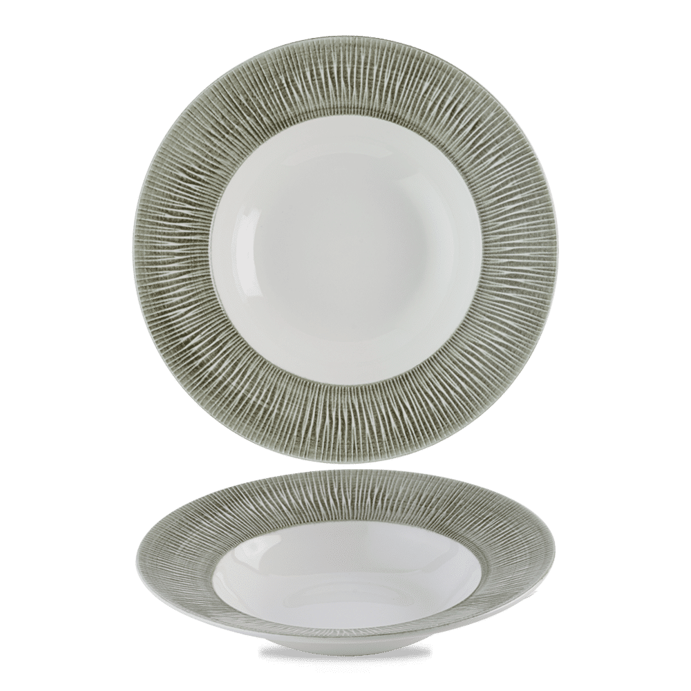 Bamboo Ceramic Spinwash Alpine  Wide Rim Bowl 9 1/2" Box 12
