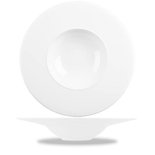 Alc Ambience White Medium Rim Bowl 12 3/8" Box of 6 (3-5 Working Days Delivery)