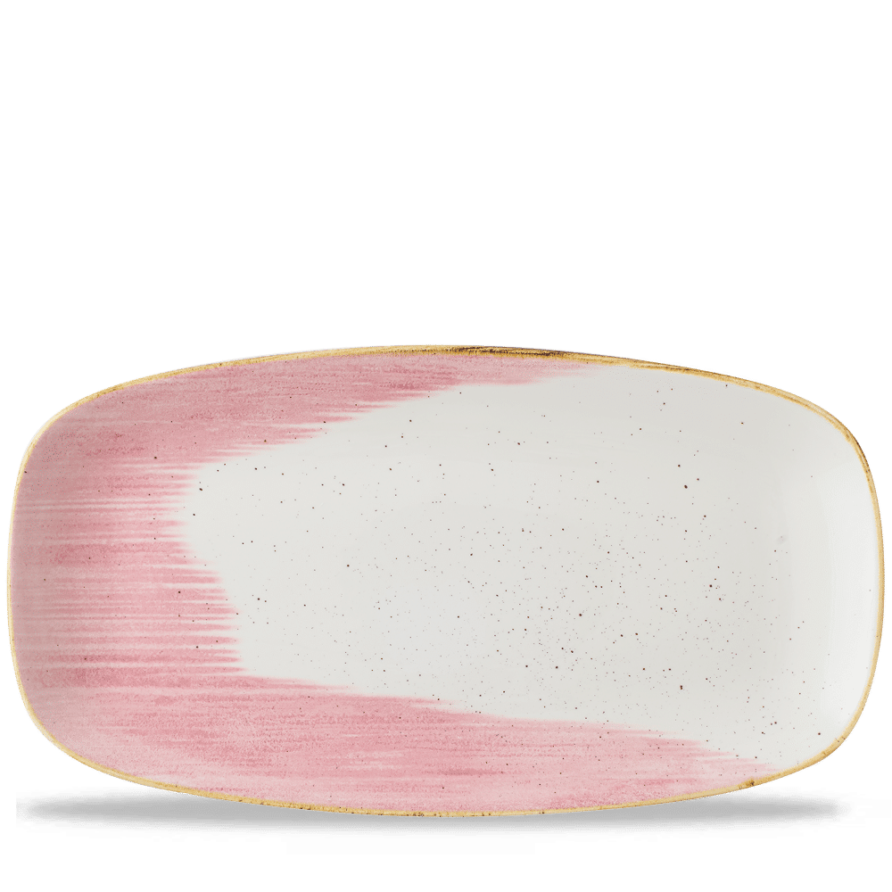 Stonecast Accents Petal Pink  Chefs Oblong Plate 13 7/8X7 3/8" Box 6