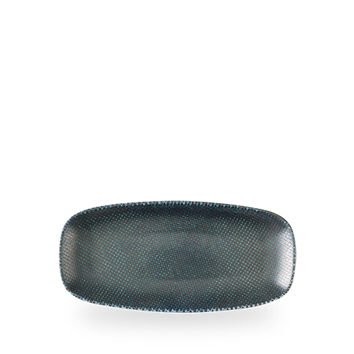 Astro Metallic Blue  Chefs Oblong Plate 10.6"X5" Box 12
