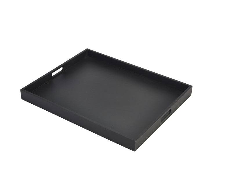 Solid Black Butlers Tray 49 x 38.5 x 4.5cm