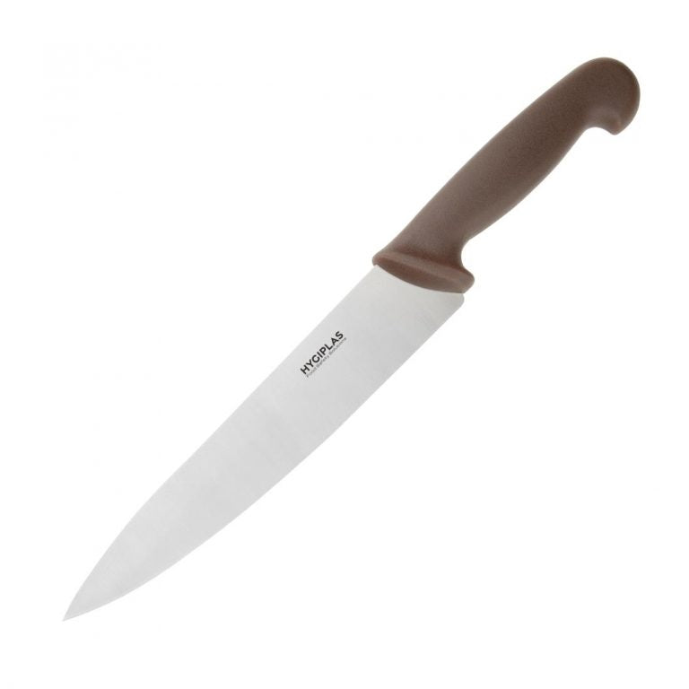 Hygiplas Chef Knife Brown 21.8cm - Blade length: 8.5". Weight: 150g. Brown for vegetables