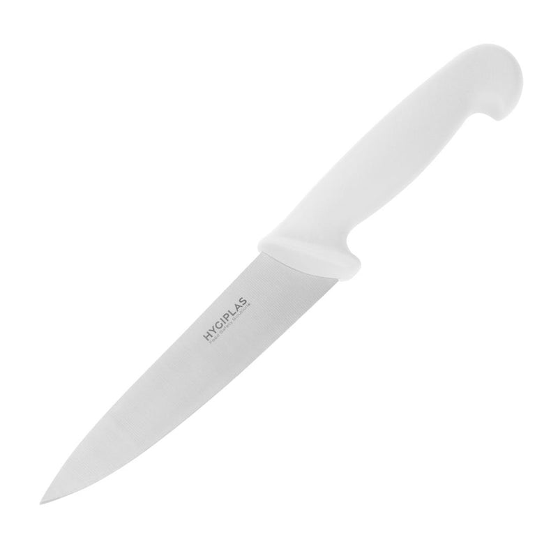 Hygiplas Chefs Knife White 15.5cm - Blade length: 6 1/2". White handle.