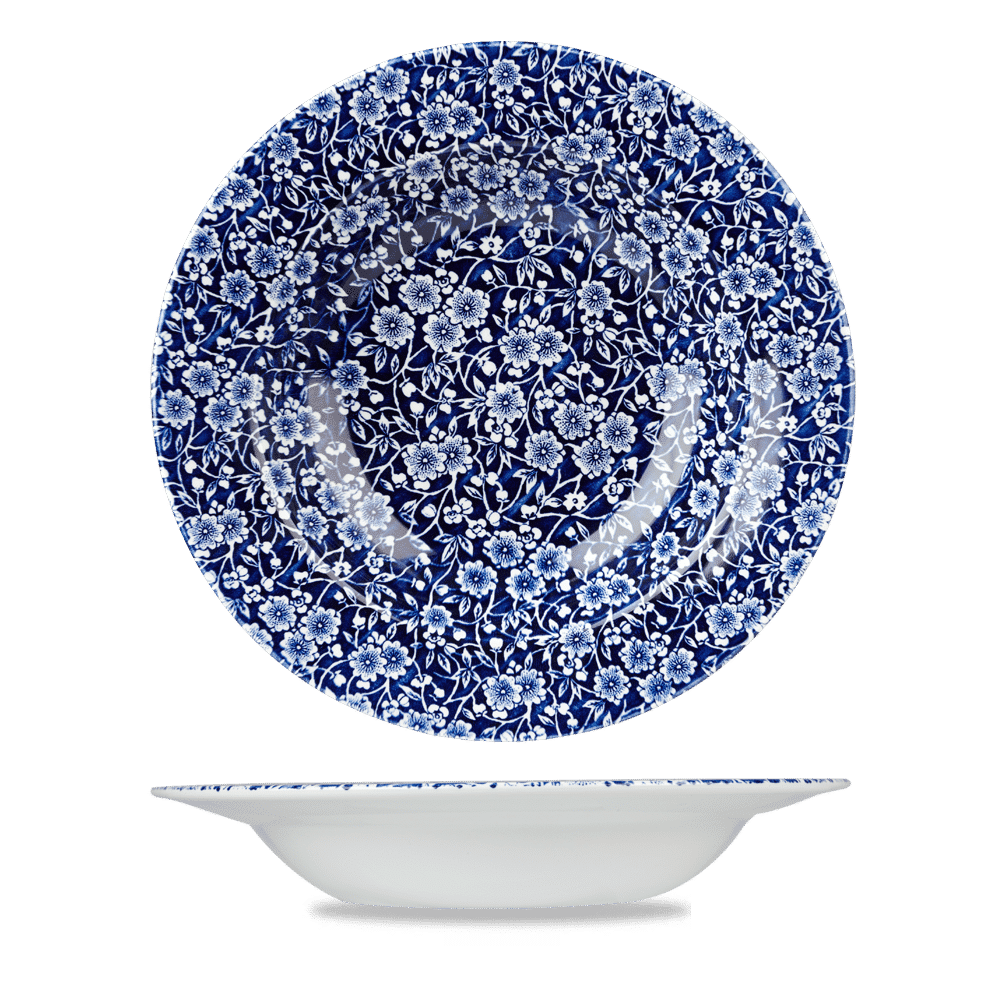 Victorian Calico Willow Profile Rimmed Soup 9.75" Box 6