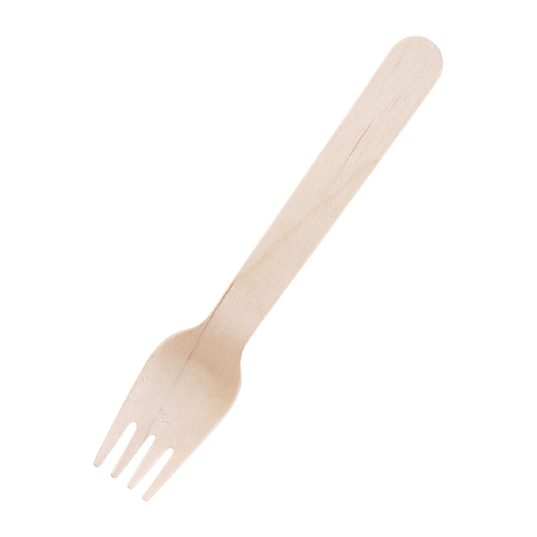 Fiesta Compostable Disposable Wooden Forks Pack of 100