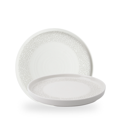 Viana Charcoal Grey Walled Plate 10 1/4" Box of 6 (3-5 Working Days Delivery)