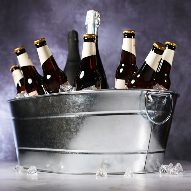 Galvanised Steel Oval Party Tub Large