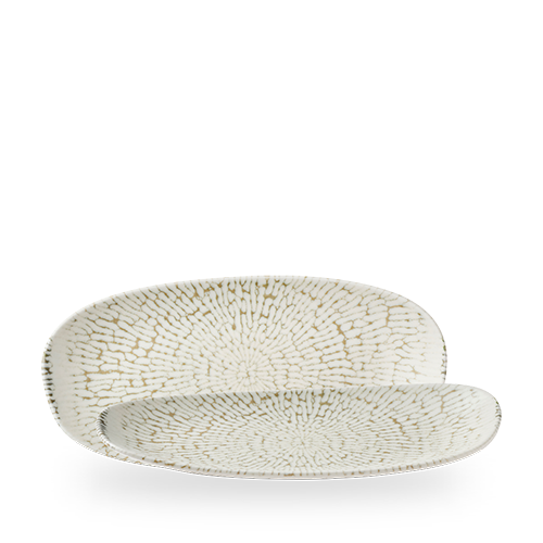 CASCADE TAUPE OPAL ORGANIC OBLONG PLATE 35X15CM Box of 12 (3-5 Working Days Delivery)