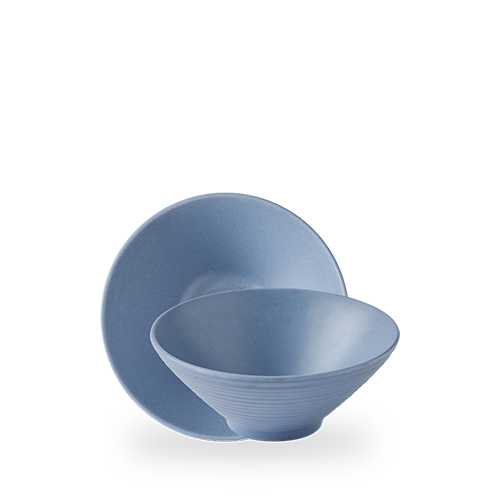 EMERGE OSLO BLUE MELAMINE RIPPLED BOWL SMALL 20CM Box of 6 (3-5 Working Days Delivery)