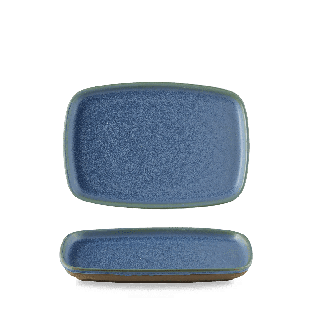 Emerge Oslo Blue  Oblong Plate 8 3/4X6" Box 6