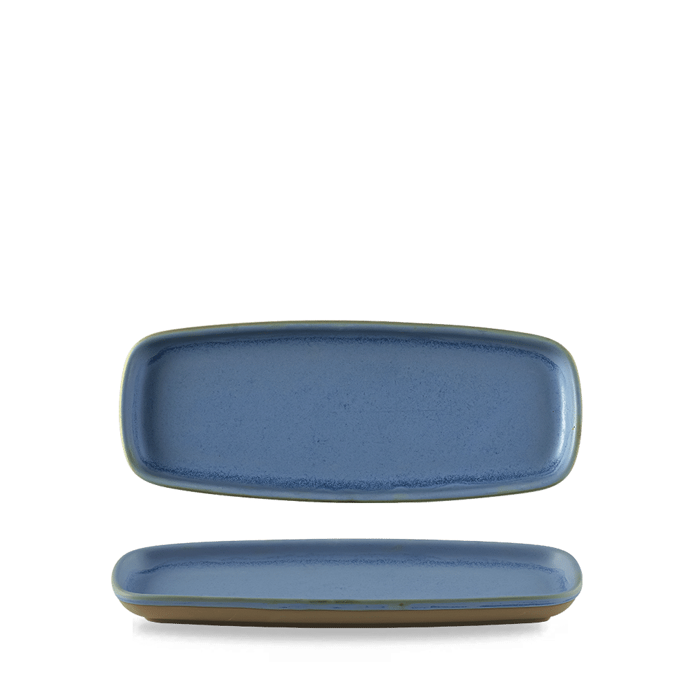 Emerge Oslo Blue  Oblong Plate 10X3 7/8" Box 6
