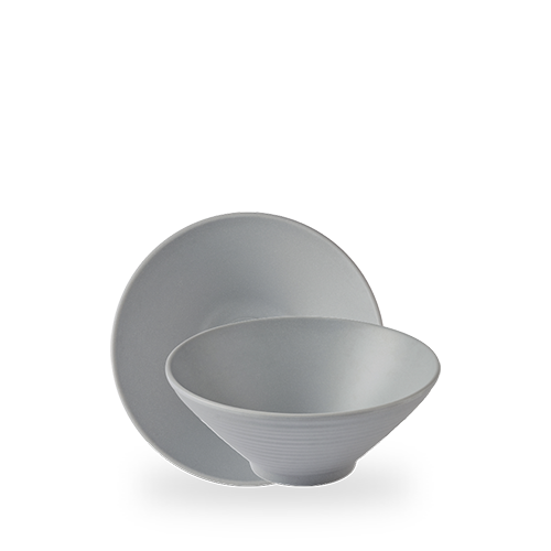 EMERGE SEATTLE GREY MELAMINE RIPPLED BOWL SMALL 20CM Box of 6 (3-5 Working Days Delivery)