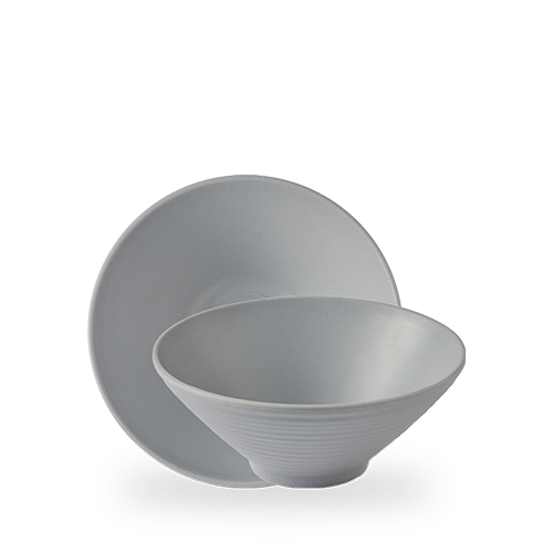 EMERGE SEATTLE GREY MELAMINE RIPPLED BOWL MEDIUM 22.7CM Box of 6 (3-5 Working Days Delivery)
