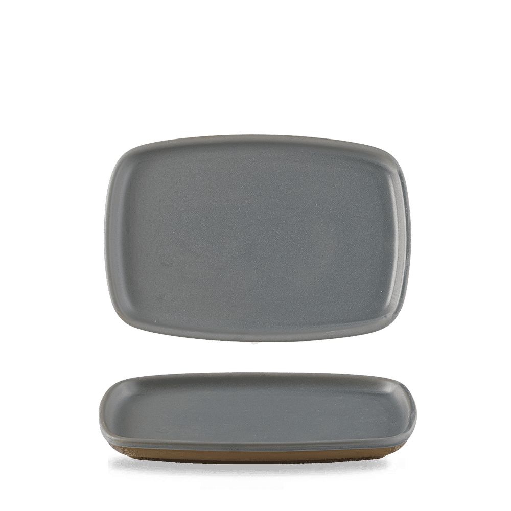Emerge Seattle Grey  Oblong Plate 8 3/4X6" Box 6