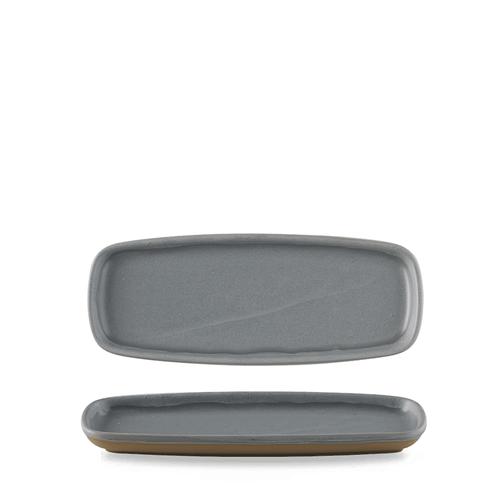 Emerge Seattle Grey  Oblong Plate 10X3 7/8" Box 6