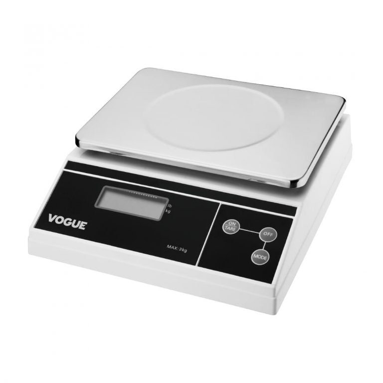 Vogue Electronic Platform Scale 3kg - Graduation: 1g. Digital display.