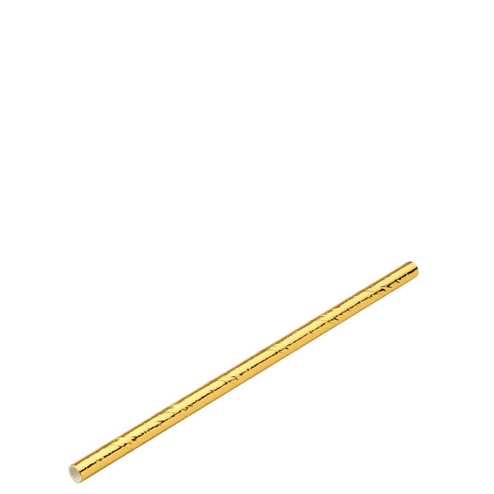 Paper Gold Cocktail Straw 5.5" (14cm) 5mm Box of 250 x 40