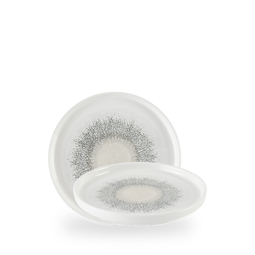 Studio Prints Fusion Grey  Walled Plate 8.25" Box 6