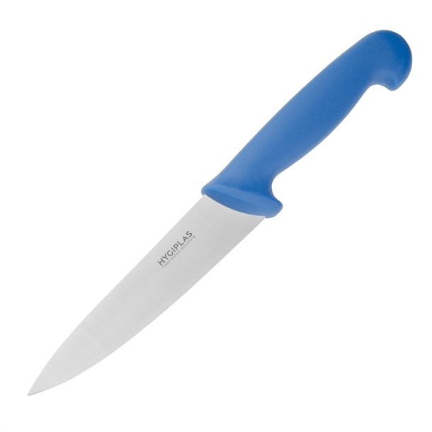 Hygiplas Cooks Knife Blue 16cm - Blade length: 6 1/4". Blue for raw fish