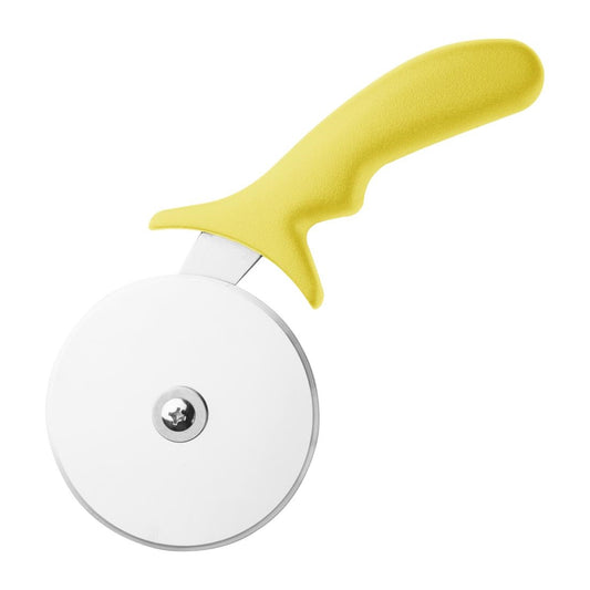 Hygiplas Pizza Wheel Yellow 4" - Material: 10/0 Stainless Steel. Dimensions 102mm/4". Colour: Yellow