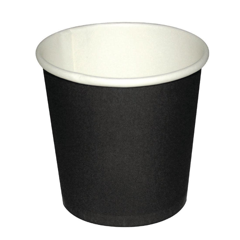 Fiesta Recyclable Espresso Cups Single Wall Black 112ml / 4oz (Pack of 50)