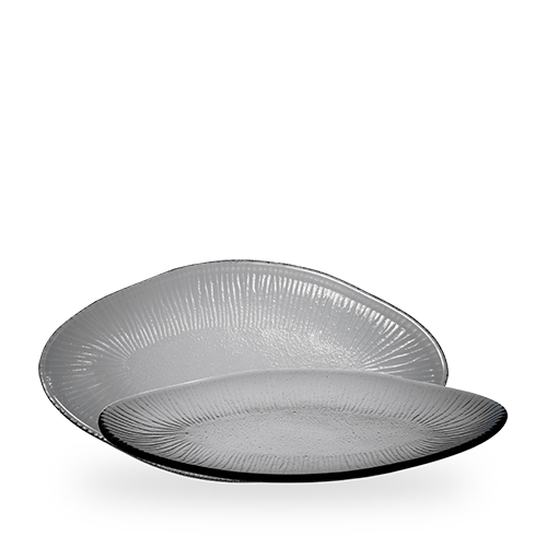 Bamboo Organic Glass Oval Platter 11 3/4X6 3/8" Box of 6 (3-5 Working Days Delivery)